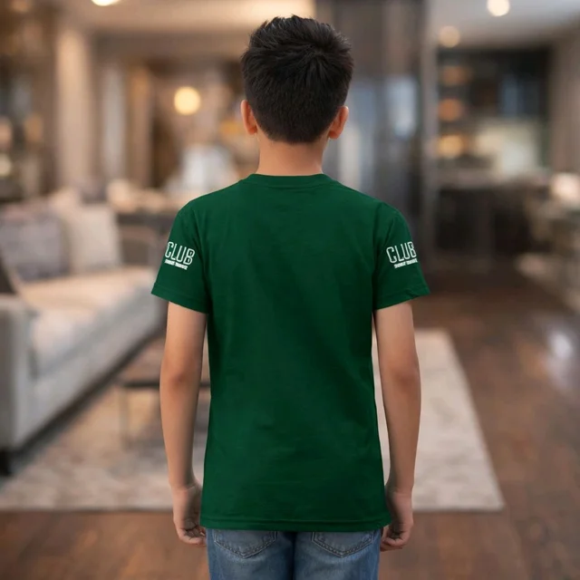 Boys Printed Cotton T-Shirt | Soft & Comfortable Fabric | Parsley Colour | Size M | Approx. 13–14 Years Casual Stylish Wear - M size, Parsley