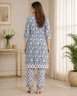 Women’s Dorado Printed Kurta Pant Set (2PC) | Cotton Ethnic Wear | Stylish Casual Outfit | XL Size