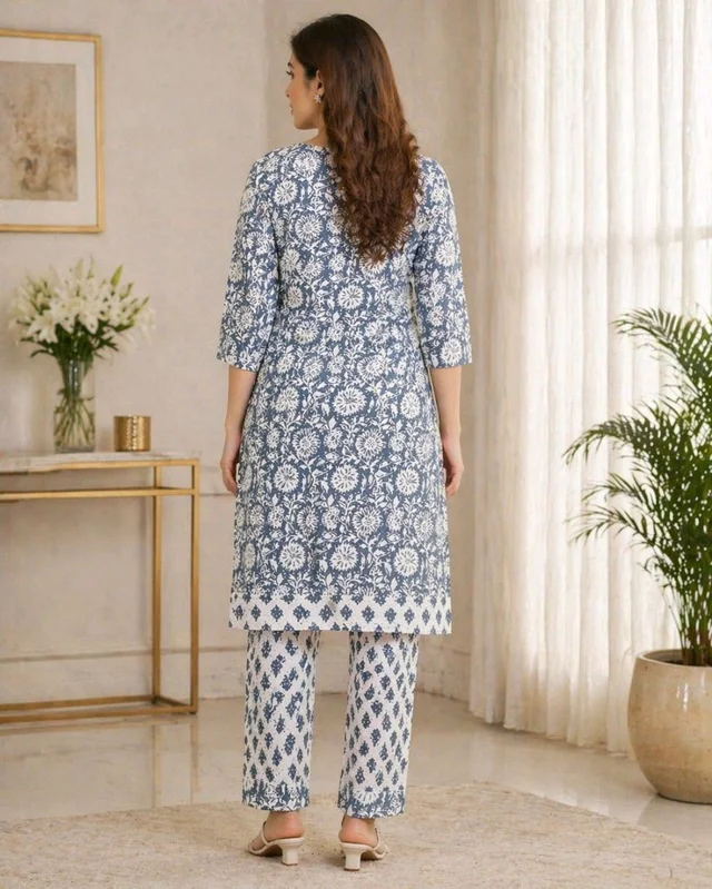 Women’s Dorado Printed Kurta Pant Set (2PC) | Cotton Ethnic Wear | Stylish Casual Outfit | XL Size