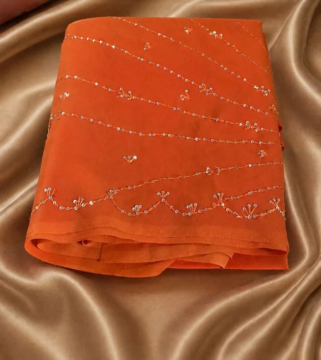 Buy 1 Get 1 Free Designer Saree for Women | Orange & Maroon Sequence Work Saree Combo - Flamingo