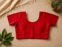 Thunderbird Colour Cotton Blouse | Round Neck Front & Back | Front Hook | Size 36 - Thunderbird