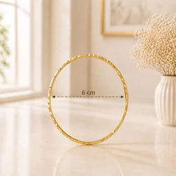 Premium Gold Finish Designer Bangles (Pair) – Elegant Daily Wear & Party Style | Size 2.6