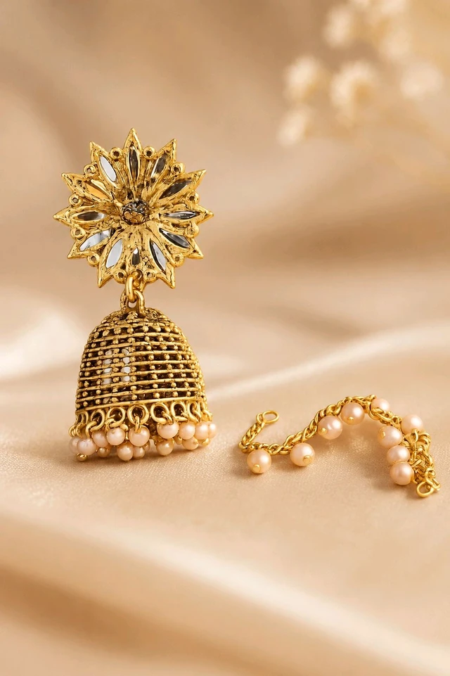 Pack of 2 Premium Designer Jhumka Earrings for Women | Stylish Traditional Earrings Combo