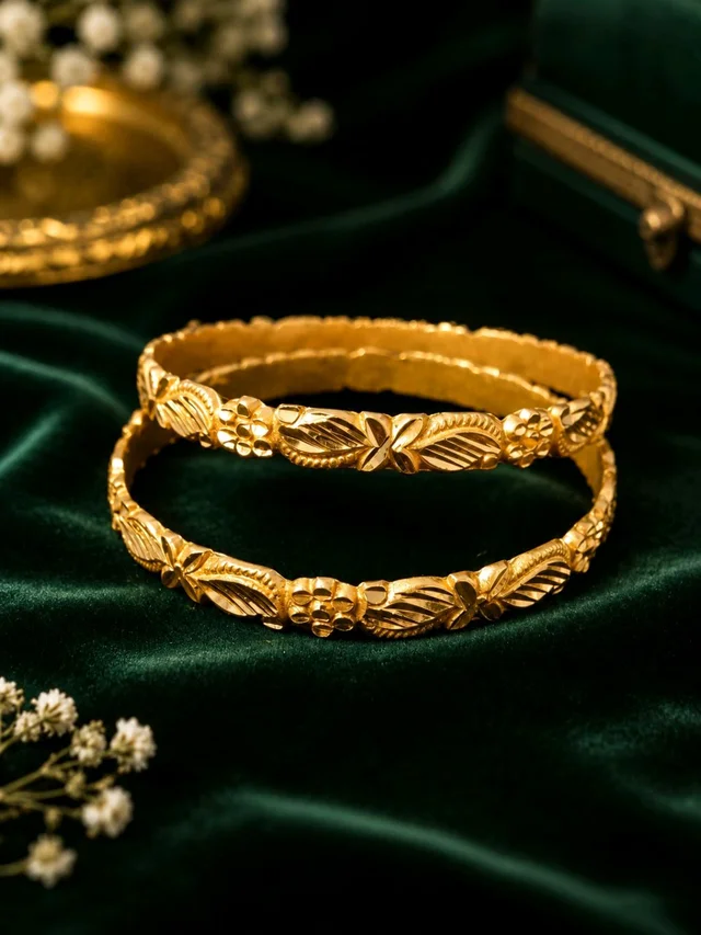 Premium Gold Plated Designer Bangles for Women | Stylish Traditional Kada (5.9cm)