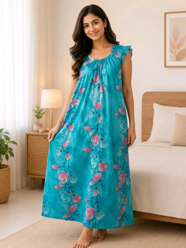 Women’s Pelorous Pure Cotton Nighty | Free Size Soft & Comfortable Daily Wear