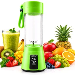 Portable USB Electric Juicer – 6-Blade Blender & Protein Shaker - Green