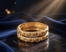 Royal Floral Cutwork Gold Plated Bangles - 2.6 size