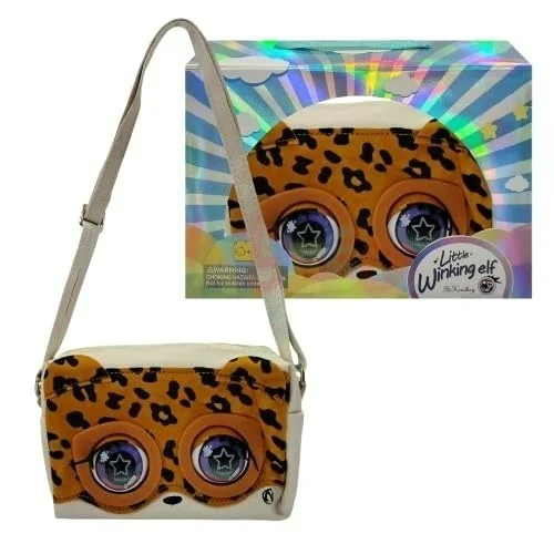Little Winking Elf Interactive Pet Purse – Animated Eyes & Sounds Crossbody Handbag for Girls - Tiger