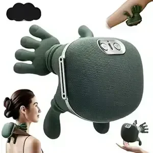Bionic Heated Massager, Wireless Portable Shiatsu Neck and Back Massager, Electric Deep Tissue 4D Kneading Massage, Simulated Human Hand Design for Pain Relief and Muscle Relax