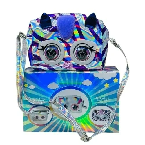 Little Winking Elf Interactive Pet Purse – Animated Eyes & Sounds Crossbody Handbag for Girls - Purple