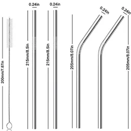 Reusable Metal Straws, Long Stainless Steel Straw