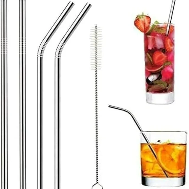 Reusable Metal Straws, Long Stainless Steel Straw
