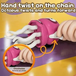 Key Operated Octopus Toy – Wind-Up Crawling Dancing Toy (Random Colour) - 1