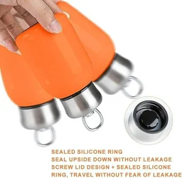 Mini Insulated Water Bottles,Stainless Steel Water Bottle - Orange