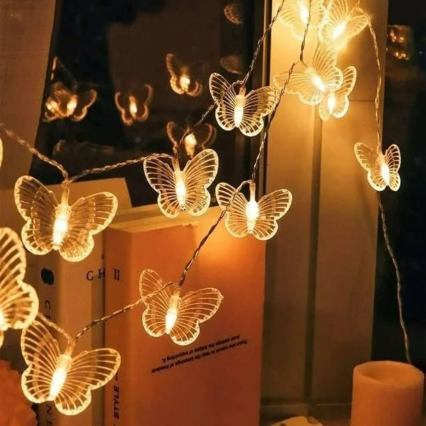 20 Led Butterfly String Lights for Diwali Christmas Home Decoration Lights (Warm White)