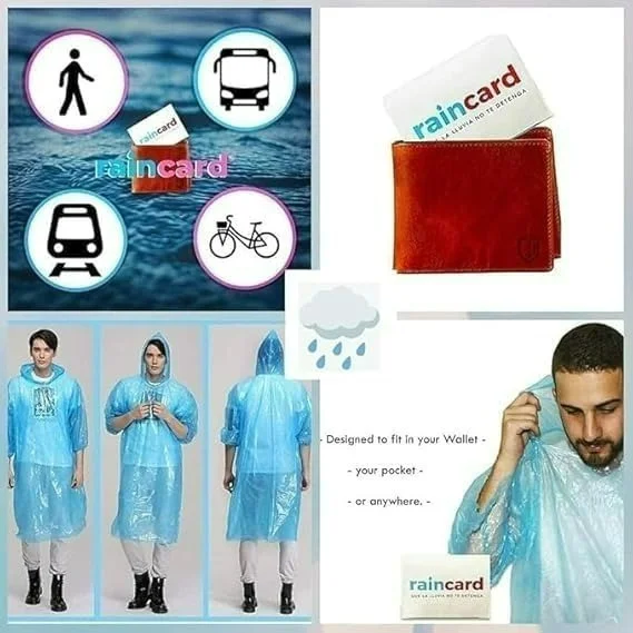 Unisex Disposable Rain Card for Emergency Use