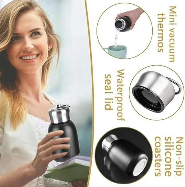 Mini Insulated Water Bottles,Stainless Steel Water Bottle - Black