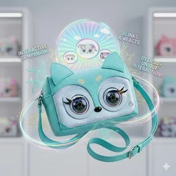 Little Winking Elf Interactive Pet Purse – Animated Eyes & Sounds Crossbody Handbag for Girls - Green