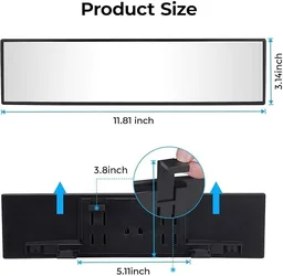 Car Rear View Mirror – Wide Angle Interior Panorama Safety Mirror (1 Pc)