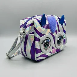 Little Winking Elf Interactive Pet Purse – Animated Eyes & Sounds Crossbody Handbag for Girls - Purple