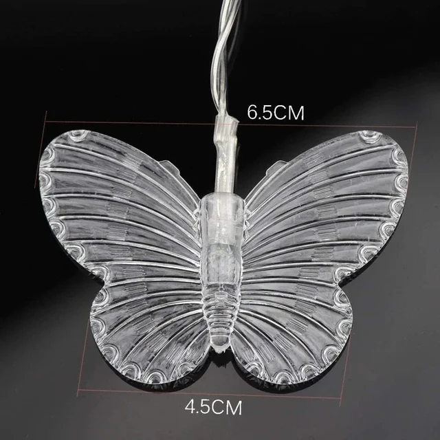 20 Led Butterfly String Lights for Diwali Christmas Home Decoration Lights (Warm White)