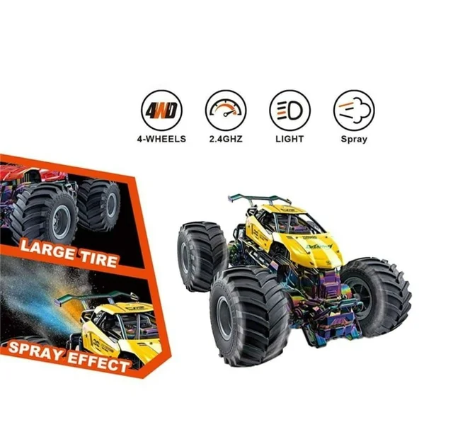 High-Speed RC Monster Truck, 2.4GHz Remote Control Car with Metal Body, All-Terrain Tires, Drift Capability, Rechargeable Off-Road Racing Vehicle for Kids & Adults - Red