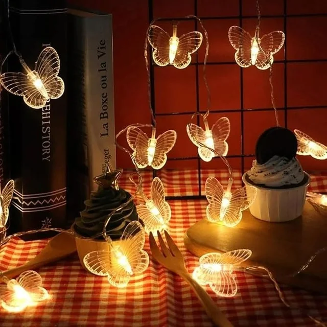 20 Led Butterfly String Lights for Diwali Christmas Home Decoration Lights (Warm White)