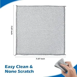 Stainless Steel Scrubber – Heavy Duty Wire Dish Cloth - 6