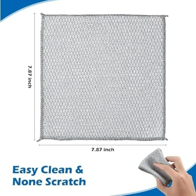 Stainless Steel Scrubber – Heavy Duty Wire Dish Cloth - 6