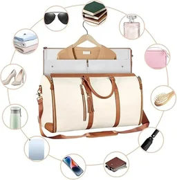 PU Leather Travel Duffle Bag – Luggage Bag for Men & Women (25.4 cm) - White