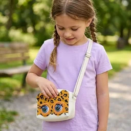 Little Winking Elf Interactive Pet Purse – Animated Eyes & Sounds Crossbody Handbag for Girls - Tiger