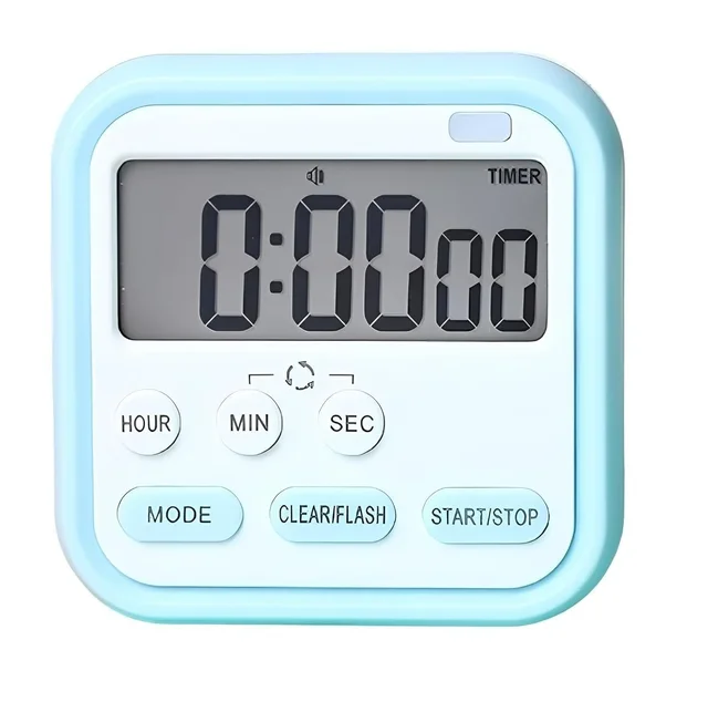 Stopwatch Timer for Study Kitchen Timer Large LCD Screen 24hr Digital Display Magnetic Retractable Stand Loud Alarm Stop Watch Countdown Flashing Light Study Timer for Students Cooking (Random Color)