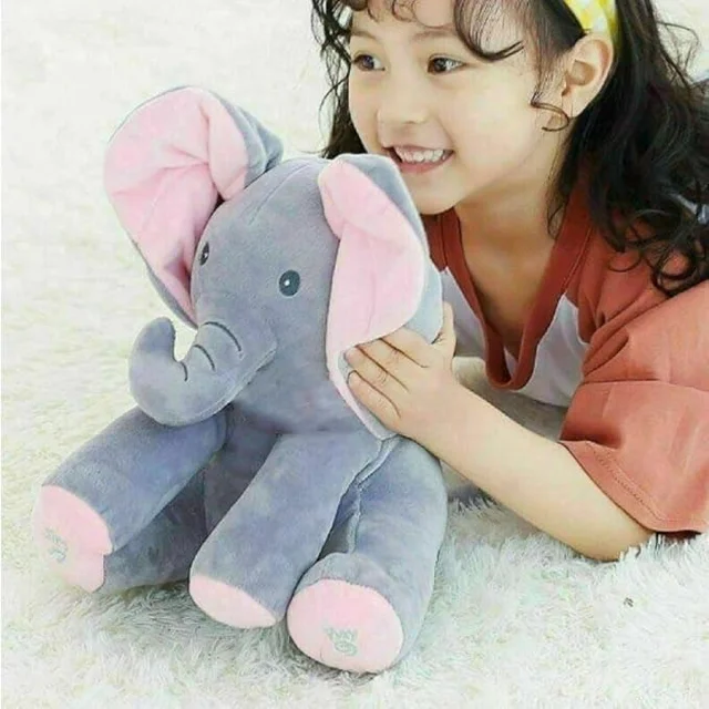 Peek-a-Boo Elephant Plush Toy – Musical Soft Toy with Flappy Ears for Kids