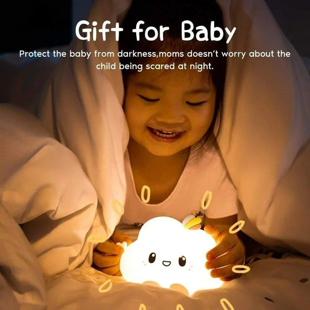 Cloud Rechargeable Silicone Night Lamp – LED Kids Night Light