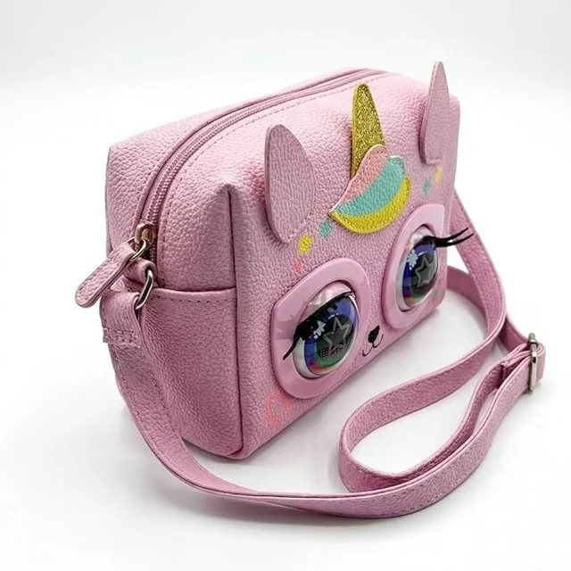 Little Winking Elf Interactive Pet Purse – Animated Eyes & Sounds Crossbody Handbag for Girls - Pink