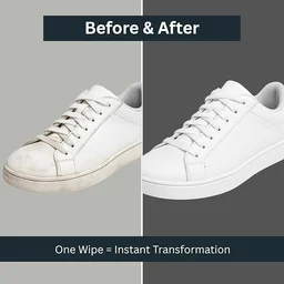Quick Wipes for Shoes Cleaning – Shoe Cleaning Wipes for All Shoes – Portable Cleaner for Sneakers, Leather & Sports Footwear White - 1