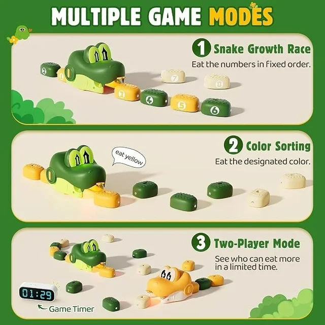 Remote Control Snake Toy for Kids, Magnetic Snake Game with Music - Green, 1