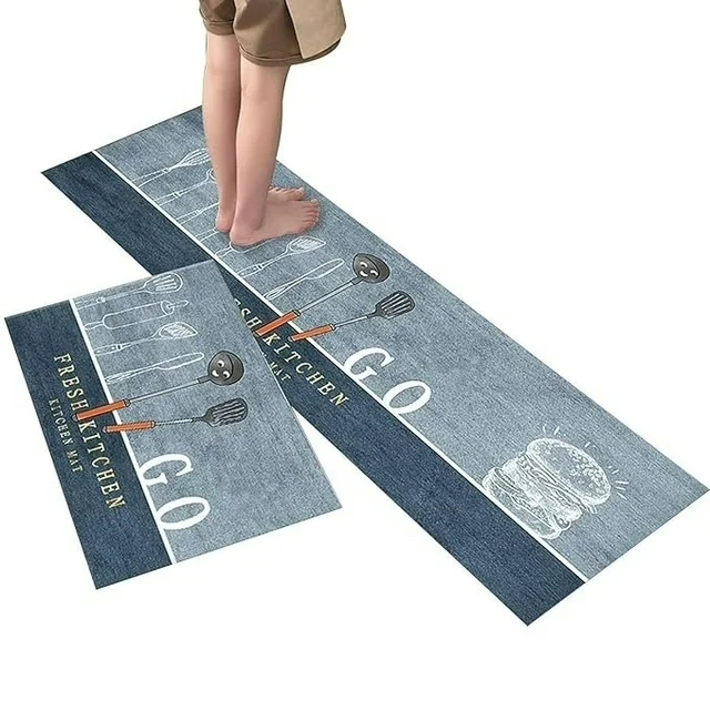 Rectangular Kitchen Floor Mat | Anti-Slip Soft Washable Printed Designer Door Mat for Home