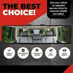 Car Rear View Mirror – Wide Angle Interior Panorama Safety Mirror (1 Pc)