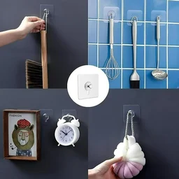 Photo Frame Hooks for Wall Without Drilling, Self Adhesive Hooks for Wall Heavy Duty Strong Nail Free for Hanging - 1
