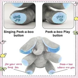 Peek-a-Boo Elephant Plush Toy – Musical Soft Toy with Flappy Ears for Kids
