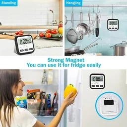 Stopwatch Timer for Study Kitchen Timer Large LCD Screen 24hr Digital Display Magnetic Retractable Stand Loud Alarm Stop Watch Countdown Flashing Light Study Timer for Students Cooking (Random Color)