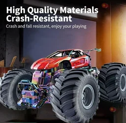 High-Speed RC Monster Truck, 2.4GHz Remote Control Car with Metal Body, All-Terrain Tires, Drift Capability, Rechargeable Off-Road Racing Vehicle for Kids & Adults - Red