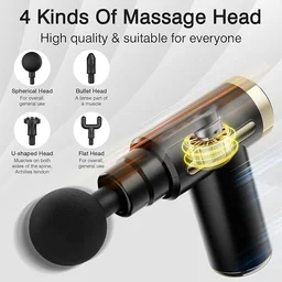 Gun Massager Rechargeable cordless deep tissue massager for full body pain relief Ideal for legs, arms - Black