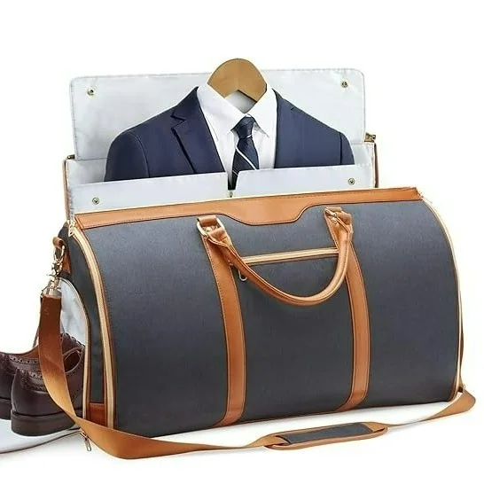 PU Leather Travel Duffle Bag – Luggage Bag for Men & Women (25.4 cm) - Black
