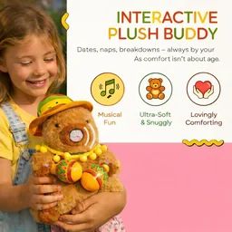 Capybara Musical Talking Plush Toy 25 cm | Dancing Stuffed Animal with Voice Mimic Function for Kids