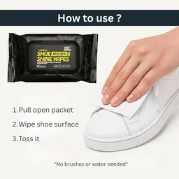 Quick Wipes for Shoes Cleaning – Shoe Cleaning Wipes for All Shoes – Portable Cleaner for Sneakers, Leather & Sports Footwear White - 1