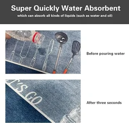 Rectangular Kitchen Floor Mat | Anti-Slip Soft Washable Printed Designer Door Mat for Home