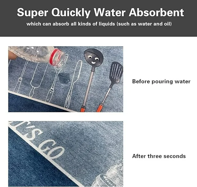 Rectangular Kitchen Floor Mat | Anti-Slip Soft Washable Printed Designer Door Mat for Home