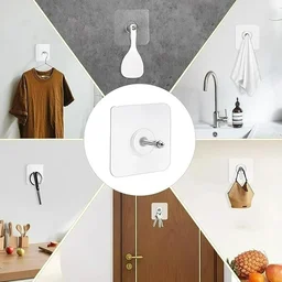 Heavy Duty Adhesive Screw Hooks for Wall – Nail-Free Stainless Steel Hanging Hooks for Kitchen